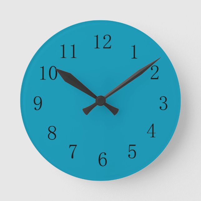 Bondi Couleur Bleu Horloge murale de la cuisine (Recto)