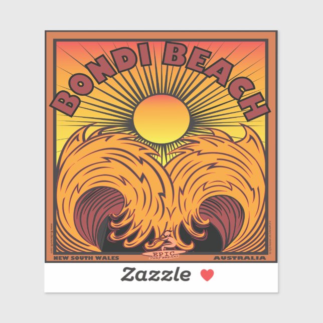 BONDI-STRAND AUSTRALIEN AUFKLEBER (Blatt)