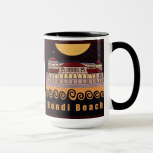 Bondi Strand-Pavillon-Schwarz-Tasse Tasse