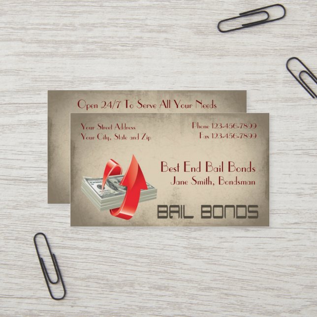 Bonds Bondsmen Business Card Visitenkarte (Vorderseite/Rückseite Beispiel)