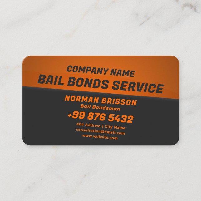 Bonds Service | Dunkelorange Visitenkarte (Vorderseite)
