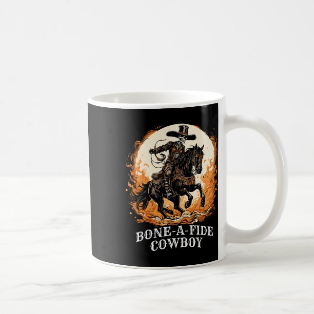 Bone-a-fide Halloween Cowboy Spooky Skeleton Rodeo Kaffeetasse (Rechts)