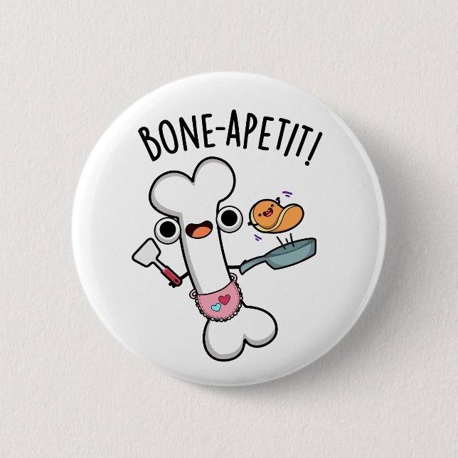 Bone Apetit Funny Cooking Pub Button (Vorderseite)