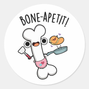 Bone Apetit Funny Cooking Pub Runder Aufkleber