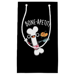 Bone Apetit Funny Cooking Pun Dark BG Kleine Geschenktüte