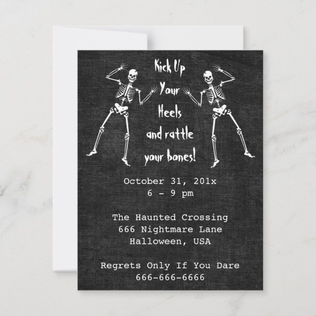 Bone Boogie Halloween Einladung (Vorderseite)