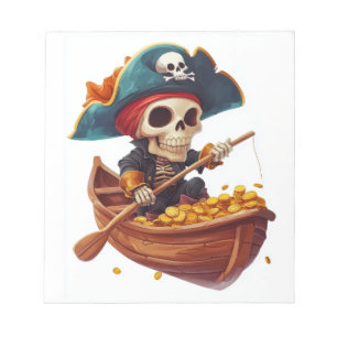 Bone Buccaneer – Lustiger Piratenschädel Notizblock