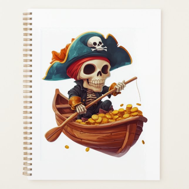 Bone Buccaneer – Lustiger Piratenschädel Planer (Vorderseite)