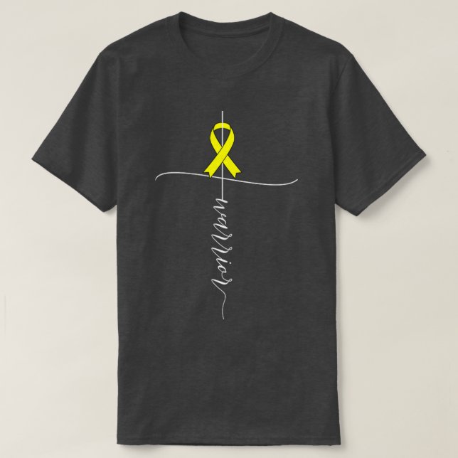 Bone Cancer Awareness Warrior Yellow Ribbon Gift3 T-Shirt (Design vorne)