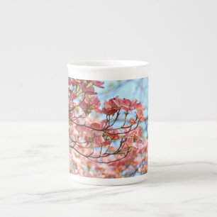 Bone China Tasse rosa Dogwood Baum Blumen Tassen