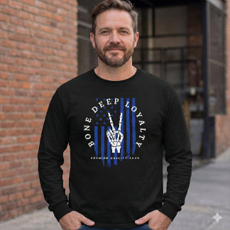 Bone Deep Loyalty Skeleton Hand USA Flag T-Shirt  Tri-Blend Shirt