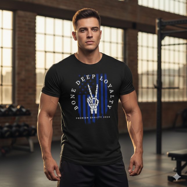 Bone Deep Loyalty Thin Blue Line Police Skull Tee (Von Creator hochgeladen)