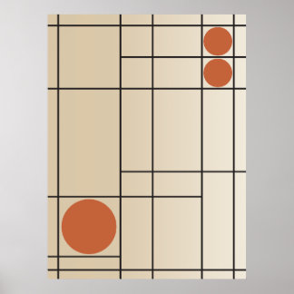 Bone Drift Nr. 1 Beige + Terrakotta Geometrische K Poster