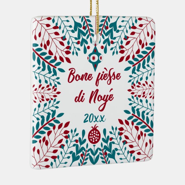Bone fièsse di Noyé, Wallonischer Weihnachtsgruß Keramikornament (Rechts)