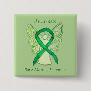 Bone Marrow Spenden Awareness Angel Ribbon Button