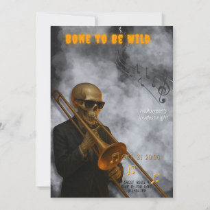Bone to Be Wild - Skelett-Posaune Halloween Einladung