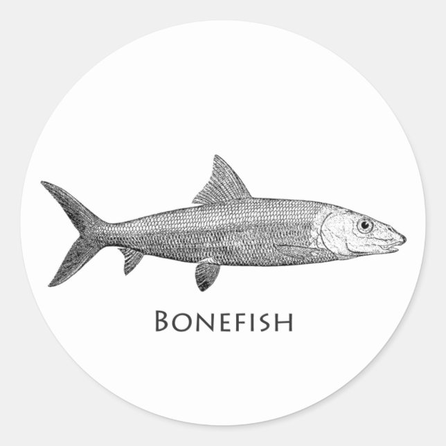 Bonefish Logo Runder Aufkleber (Vorderseite)