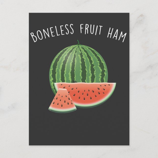 Bonelss Fruchthau Wassermelone Vegan Vegetarisch Postkarte (Vorderseite)