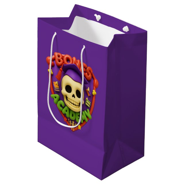 Bones Academy™ und The Boneheads™ Geschenktüte (Vorderseite Schrägansicht)