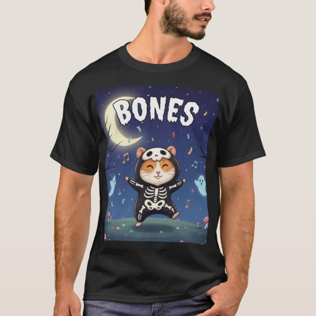 Bones – Skeleton Hamster Halloween Party Shirt (Vorderseite)