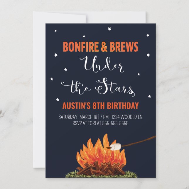Bonfire & Brews Invitation d'anniversaire (Devant)