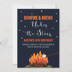 Bonfire & Brews Invitation d'anniversaire