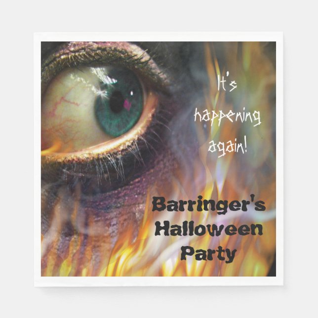 Bonfire Evil Eye Flames Halloween-Party Napkin Serviette (Vorderseite)