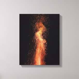Bonfire Flammen Sparks Originale Feuerfotografie Leinwanddruck