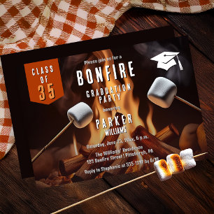 Bonfire Marshmallow Roast Graduation Party Einladung