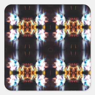 Bonfire Mirror Tiled Quadratischer Aufkleber