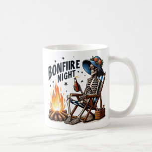 Bonfire Nacht - Skelett Drinken durch das Feuer Kaffeetasse