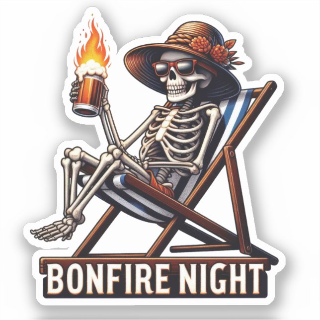 Bonfire Night - Beach Camping Aufkleber (Vorderseite)
