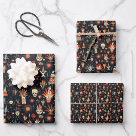 Bonfire Night Vereinigtes Muster 3 Geschenkpapier Set