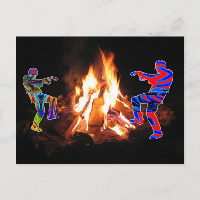 BonFire Party Bon Bonne Fire Postkarte (Vorderseite)