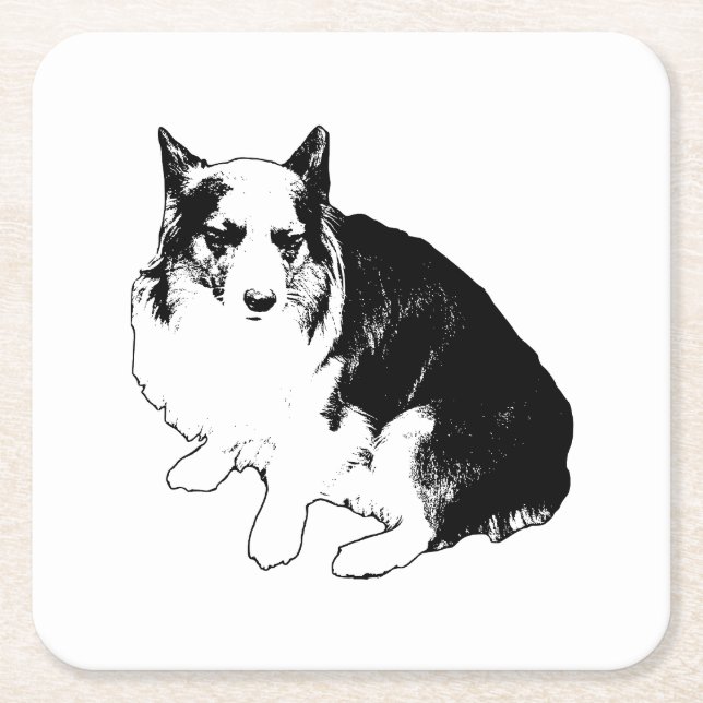 Bonfire Rim Corgi Rechteckiger Pappuntersetzer (Vorderseite)