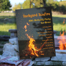 Bonfire Sparks Anniversaire Fête Invitation