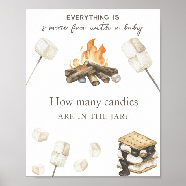 Bonfire's more Baby-Dusche - Wie viele Bonbons Poster (Vorne)