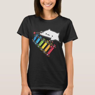 Bongo Cat Jouant au t-shirt marimba mème mignon du
