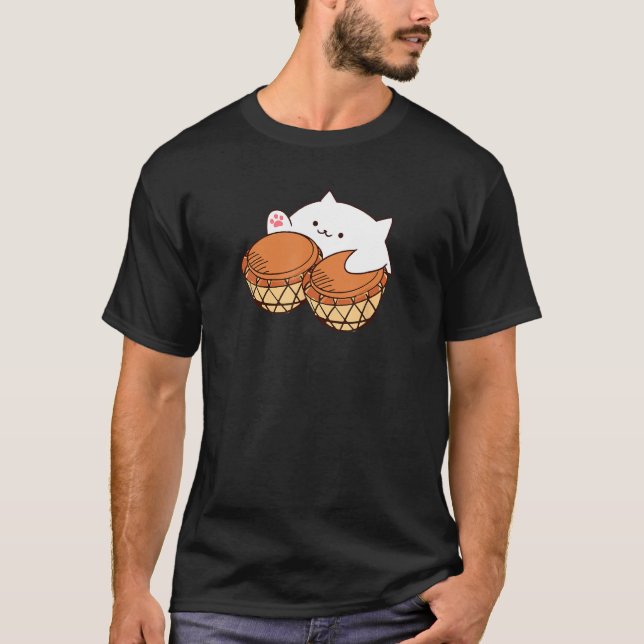 Bongo Cat merch Niedlich Cat meme T-Shirt (Vorderseite)