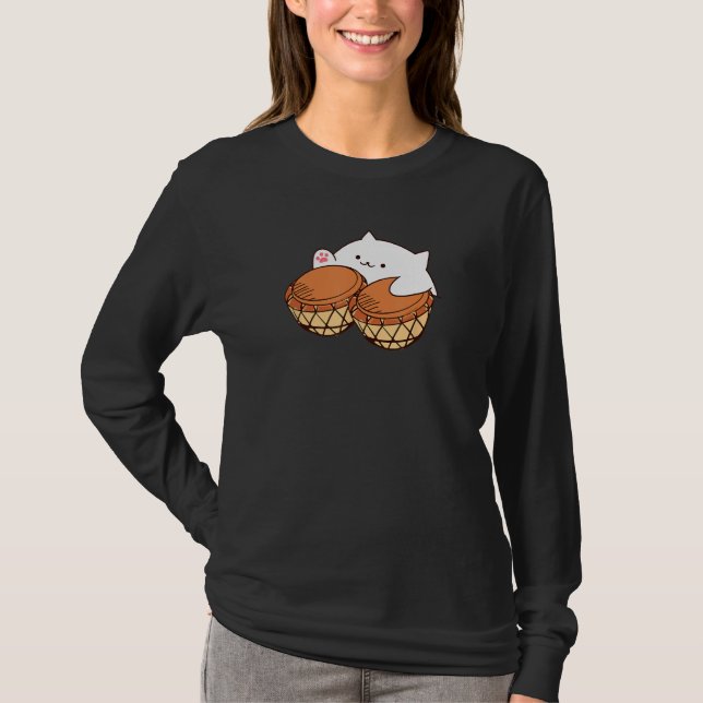 Bongo Cat merch Niedlich Cat meme T-Shirt (Vorderseite)