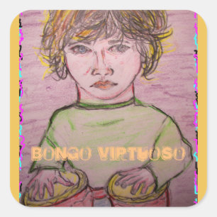 Bongo-Virtuose Quadratischer Aufkleber