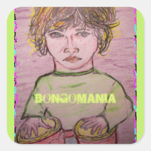 Bongomanie Quadratischer Aufkleber