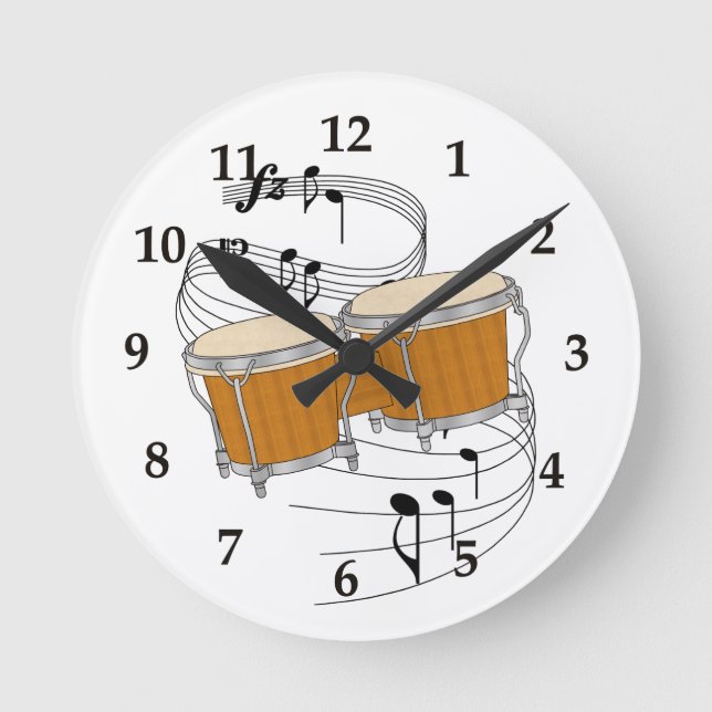 Bongos Wall Clock Runde Wanduhr (Vorderseite)