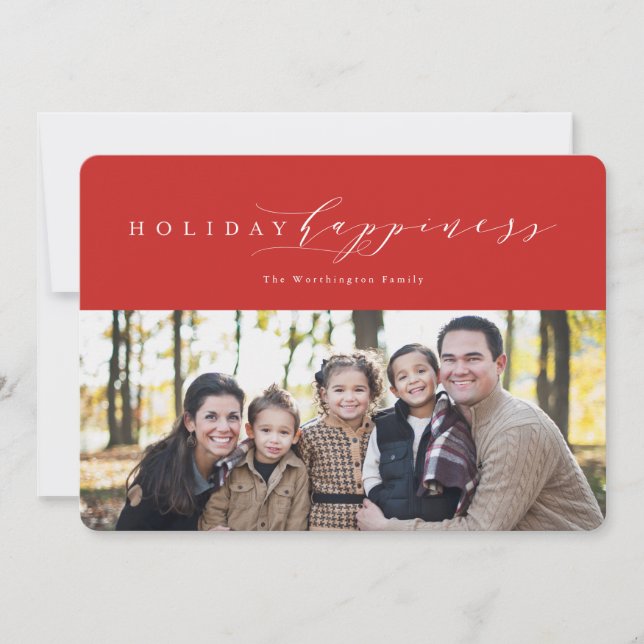 Bonheur de vacances Carte photo de Noël (Devant)