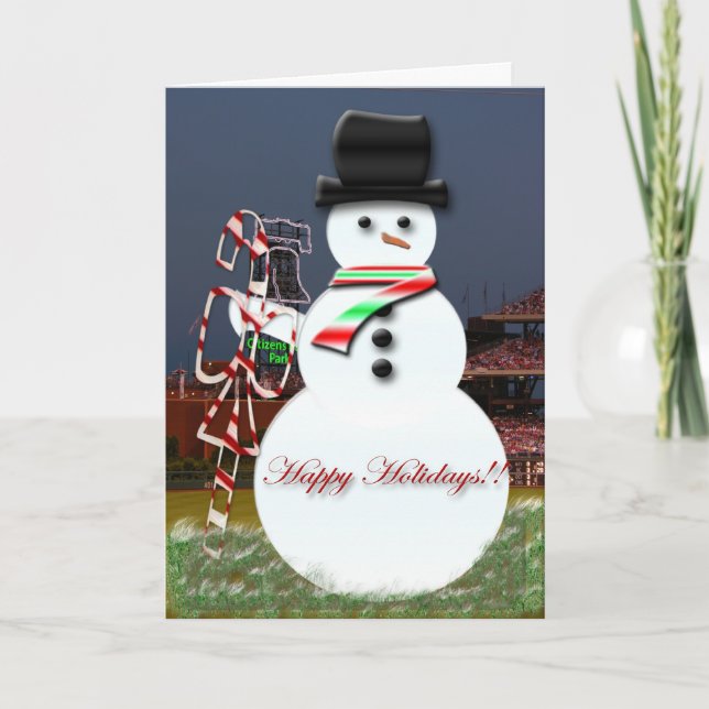 Bonhomme de neige à la carte de stade de base-ball (Devant)