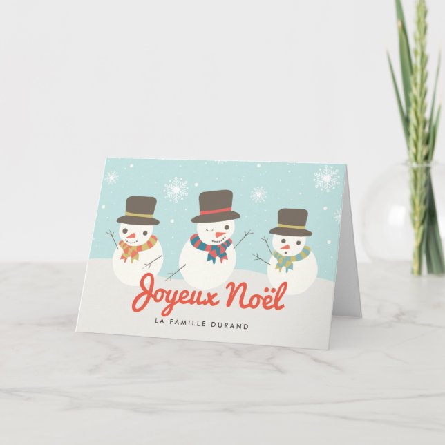 Bonhomme De Neige Carte De Noël (Devant)