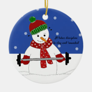 Bonhomme de neige céramique ornement discipliné po