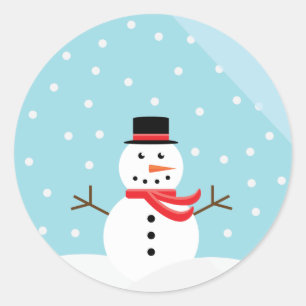 Bonhomme de neige dans des autocollants d'un globe