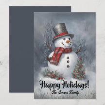 bonhomme de neige de Noël8, Joyeuses fêtes, carte 