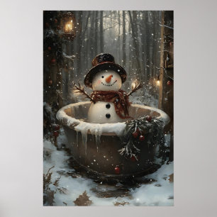bonhomme de neige de Noël prend une impression de